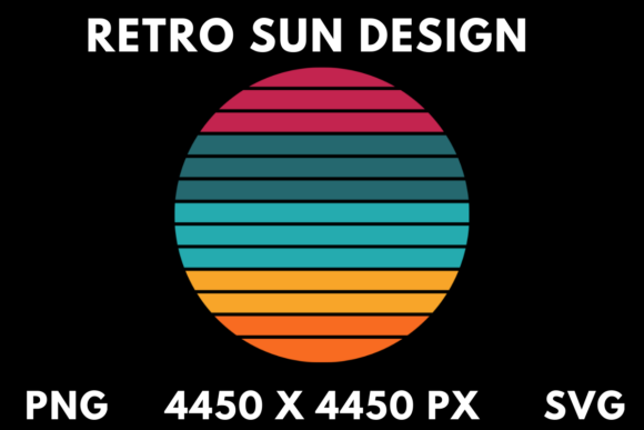 Colourful Retro Sun SVG PNG Clipart Review