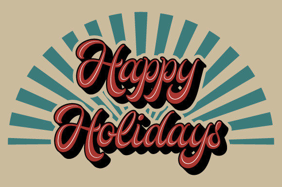 Happy Holidays Retro Sunburst SVG EPS Review