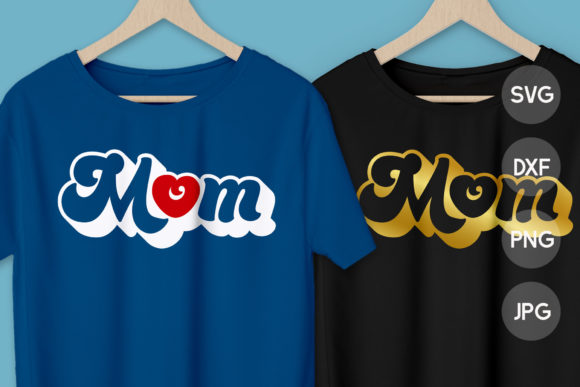 Mom with Retro Heart SVG Png Clipart Review