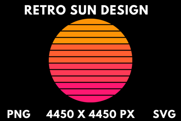 Orangey Pink Retro Sun SVG PNG: A Designer's Stitch Test