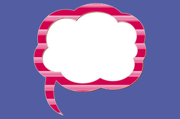 Reviewing Speech Bubble EPS SVG Retro Frame Red