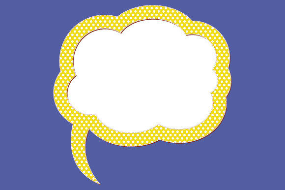 Speech Bubble EPS SVG Retro Frame Polka Review