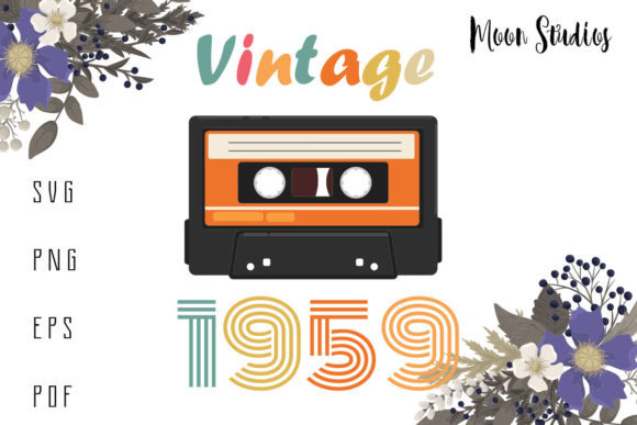 Vintage 1959 Cassette Birthday Man Woman